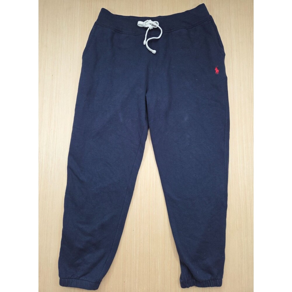 Polo Ralph Lauren Fleece Jogger Mens L (32x26.5) Navy Red Pony Logo Sweatpants